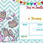 Free Mermaid Pusheen Invitation Templates Free Printable Birthday   Free Printable Pool Party Invitations