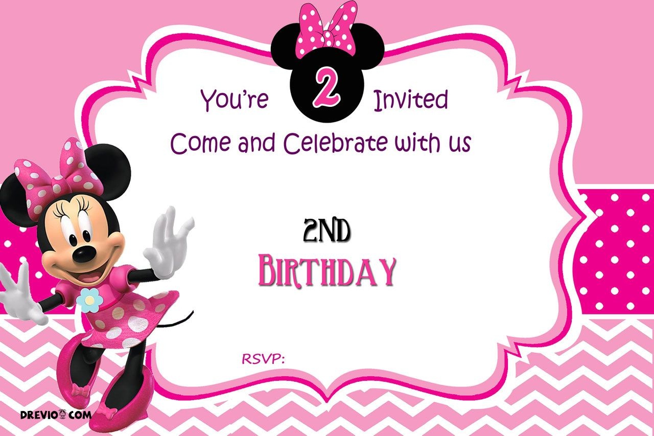 Free Minnie Mouse 2Nd Birthday Invitation | Free Printable - Free Printable Minnie Mouse Party Invitations