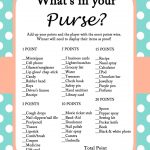 Free Mint Bridal Shower Game Printables | Nicolle | Mint Bridal   Free Printable Baby Shower Game What's In Your Purse