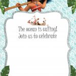 Free Moana Birthday Invitation Template | Moana / Luau Themed   Free Printable Moana Invitations