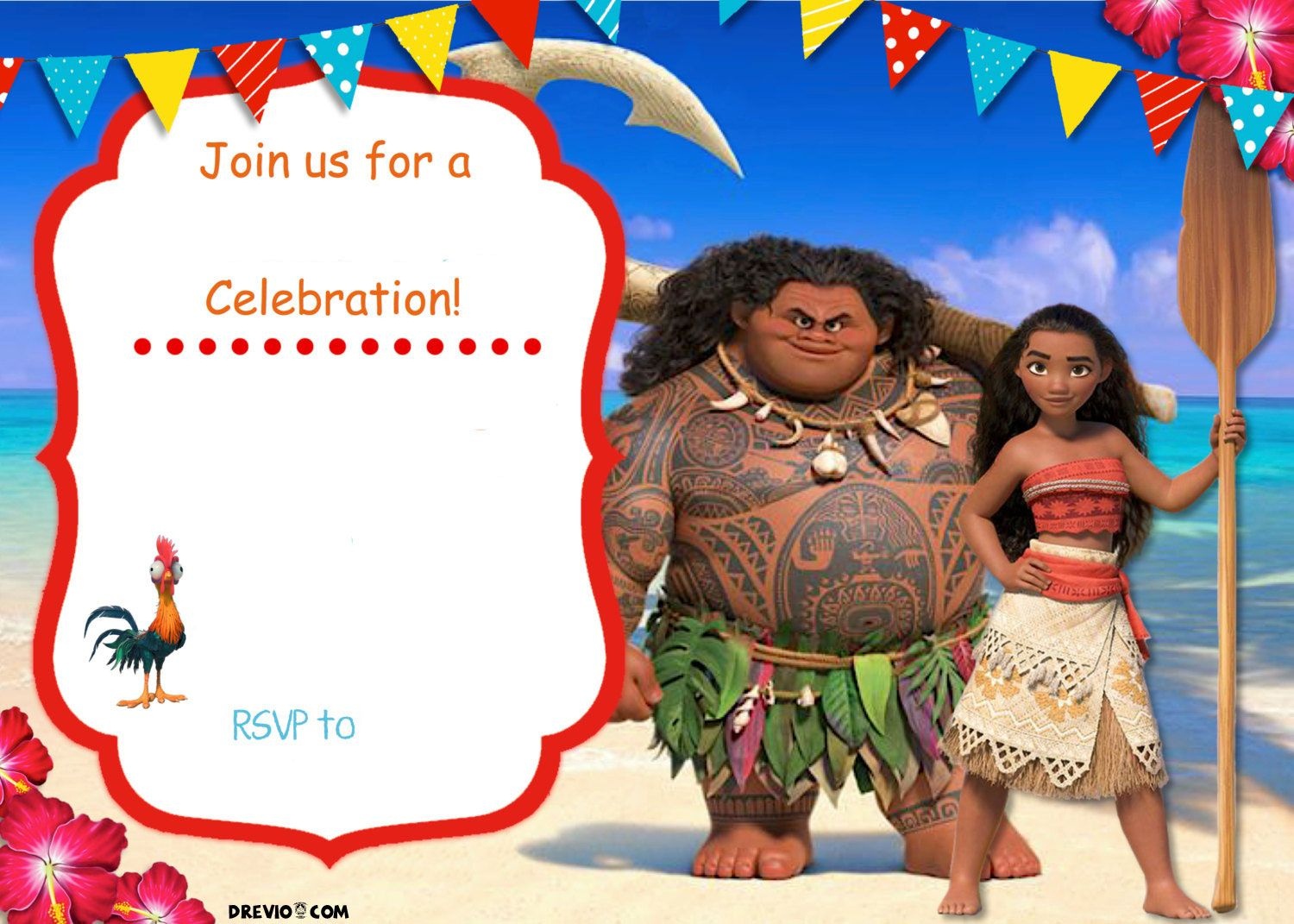 Free Moana Birthday Invitation Template | Zoey 4Th Birthday | Moana - Free Moana Printable Invitations