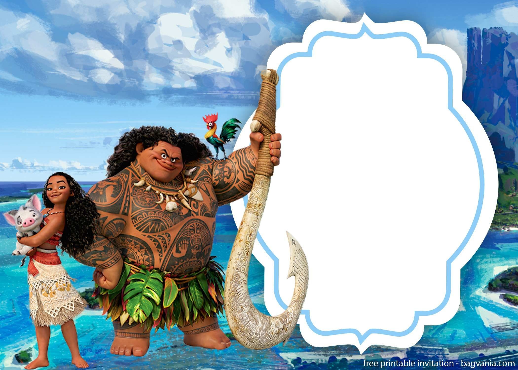 Free Moana Summer Invitation Templates | Bagvania Invitation - Free Moana Printable Invitations