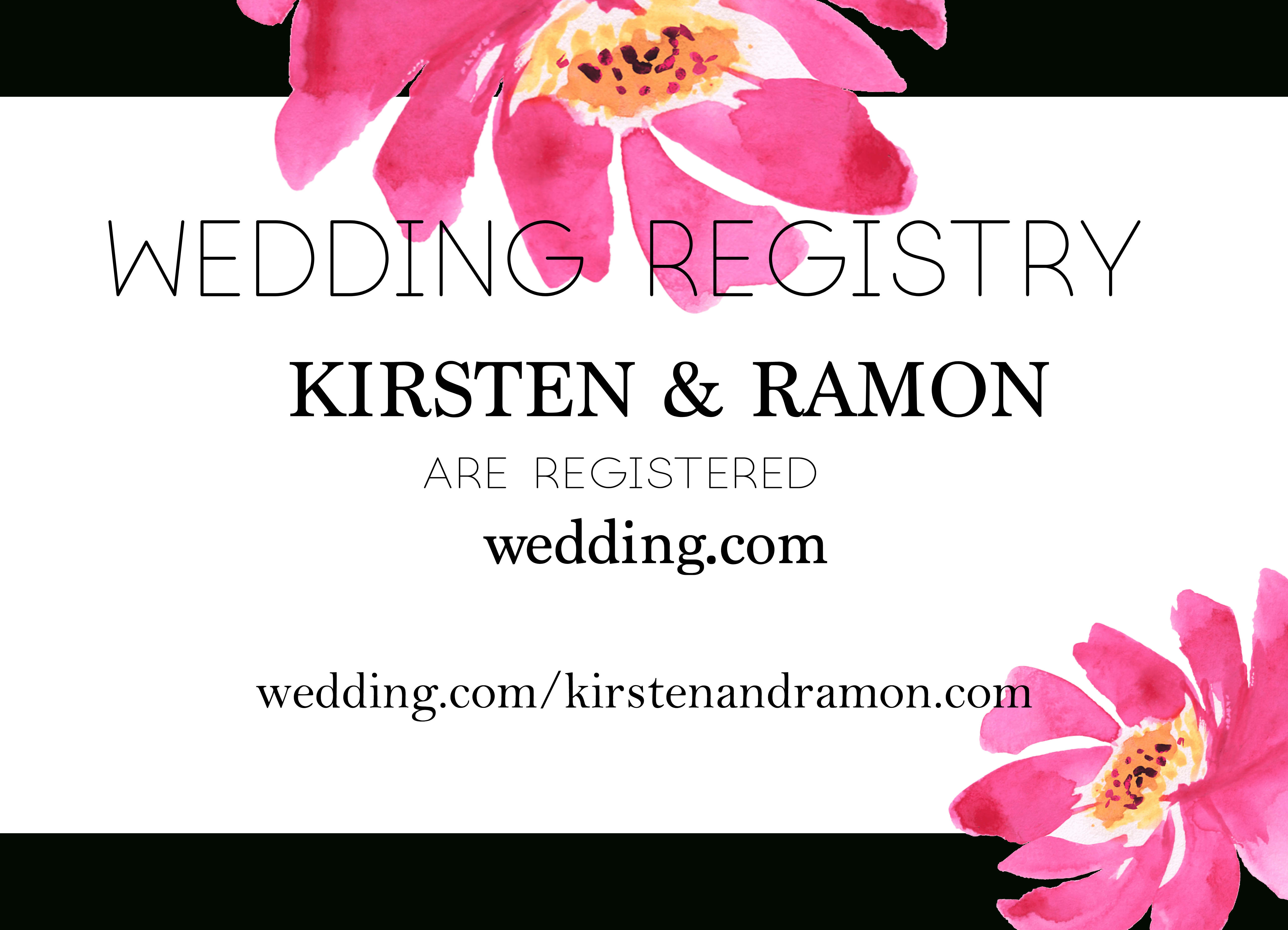 Free Modern Printable Watercolor Wedding Registry Card | Freebies - Free Printable Registry Cards