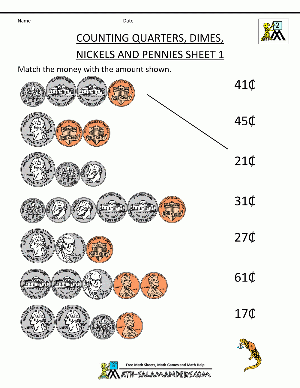 Free Printable Counting Money Worksheets For 2Nd Grade Free Printable