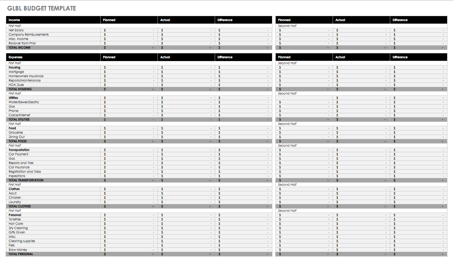 Free Monthly Budget Templates | Smartsheet - Free Printable Monthly Expense Sheet