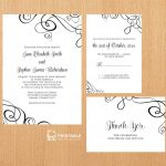 Free Pdf Templates. Easy To Edit And Print At Home. Elegant Ribbon   Wedding Invitation Cards Printable Free