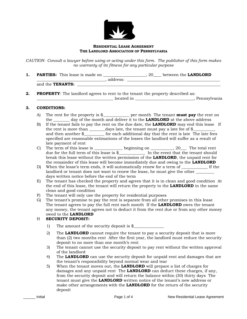 Landlord Lease Template Tutlin psstech co Free Printable Lease