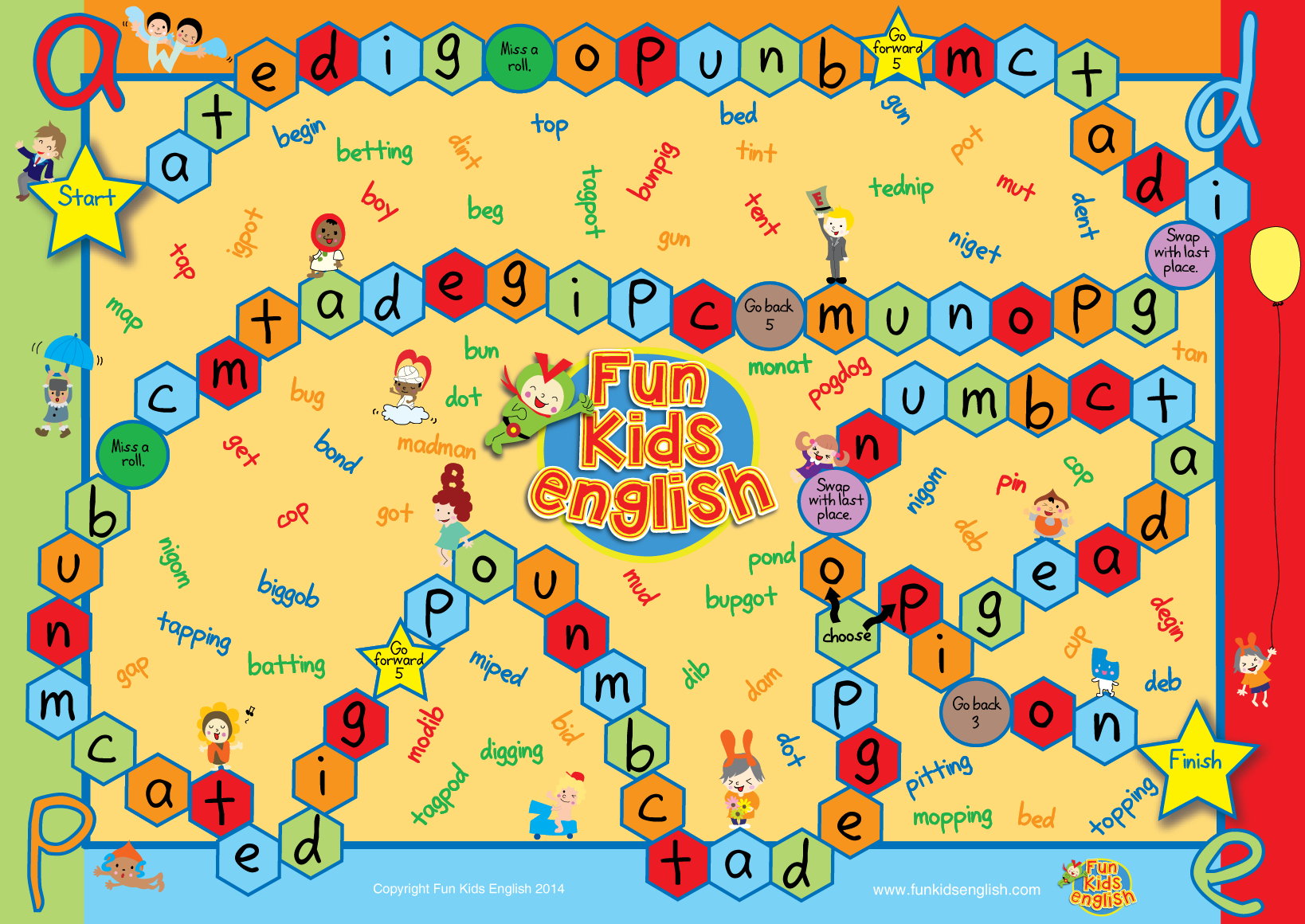 Free Phonics Board Games: Children&amp;#039;s Songs, Children&amp;#039;s Phonics - Free Printable Alphabet Board Games