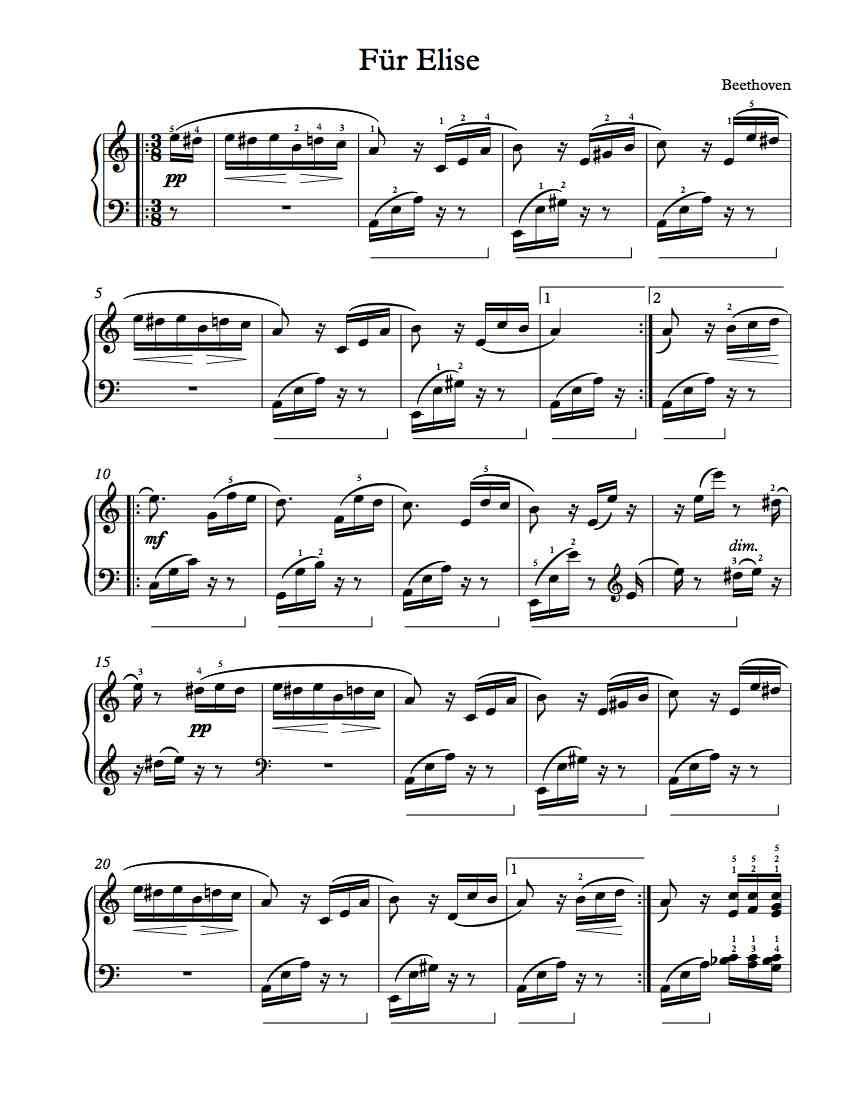 Free Piano Sheet Music – Für Elise | Free Sheet Music | Piano Sheet - Free Printable Piano Sheet Music Fur Elise