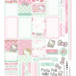 Free Planner Printable: Mint Green & Pink Hello Kitty | Hello Kitty   Hello Kitty Labels Printable Free