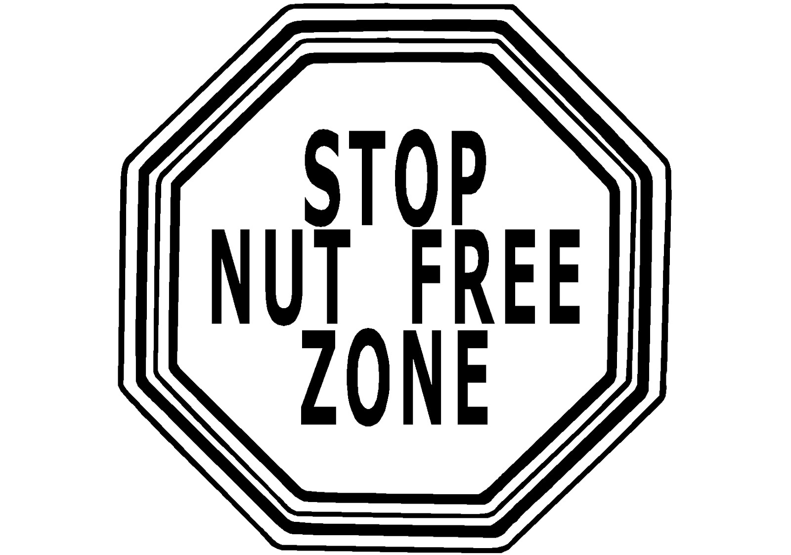 Free Posters And Signs: Stop Nut Free Zone - Printable Peanut Free Classroom Signs