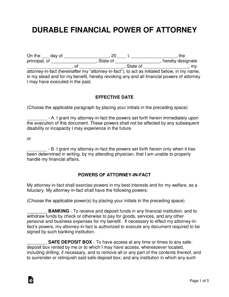 Free Power Of Attorney Forms - Word | Pdf | Eforms – Free Fillable Forms - Free Printable Power Of Attorney