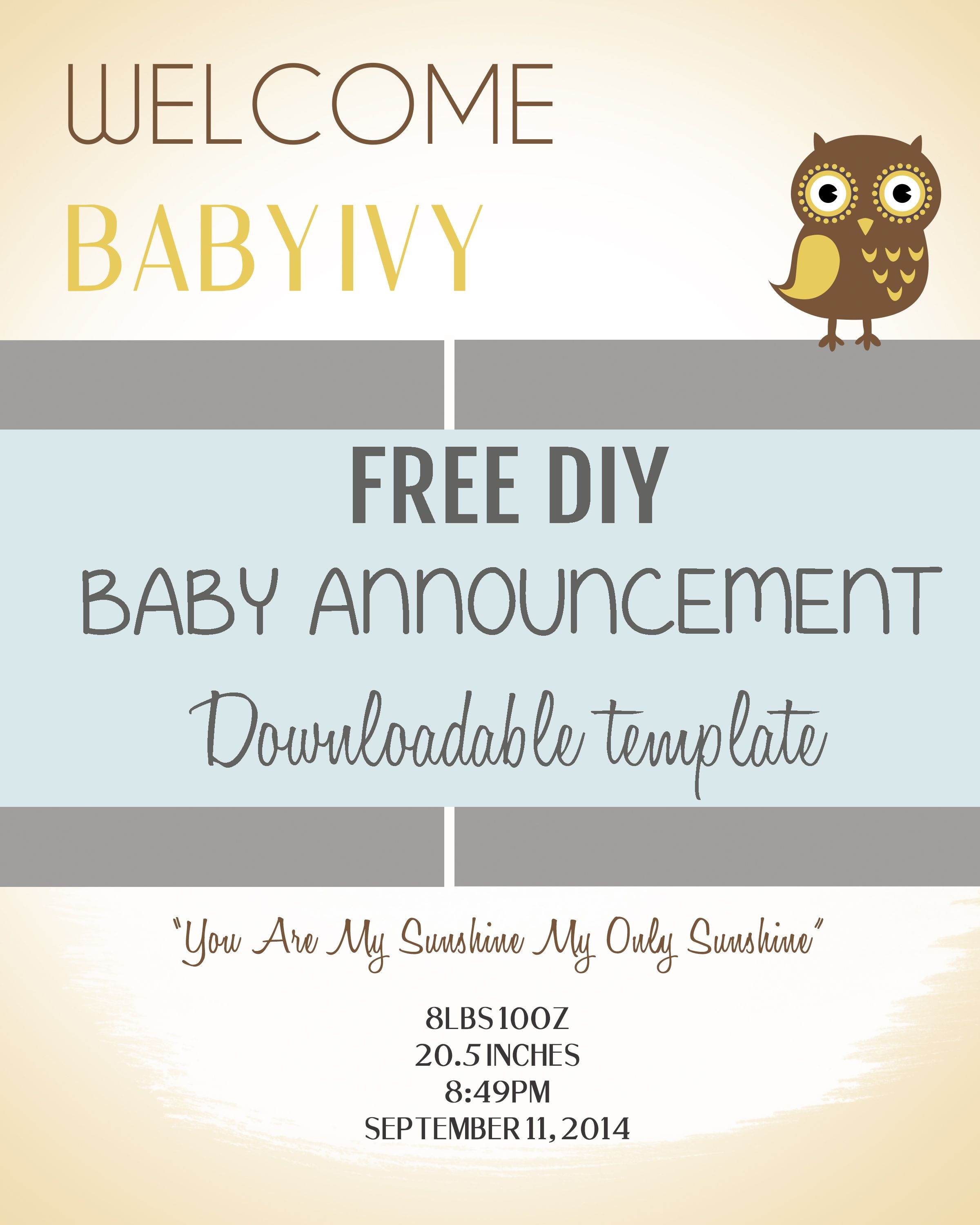 Free Pregnancy Announcement Templates - Tutlin.psstech.co - Free Printable Baby Announcement Templates