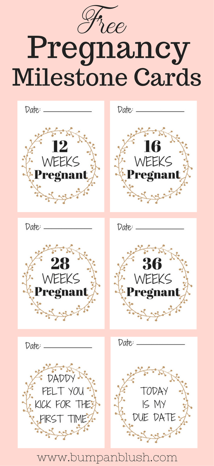 Free Pregnancy Milestone Cards | Must-Have | Baby Milestone Cards - Free Printable Pregnancy Announcement Cards