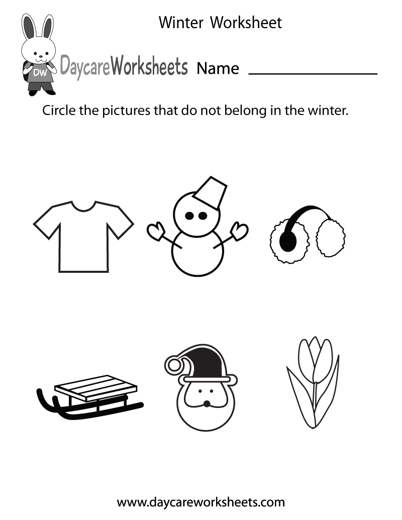 Free Preschool Winter Worksheet - Free Printable Winter Preschool Worksheets