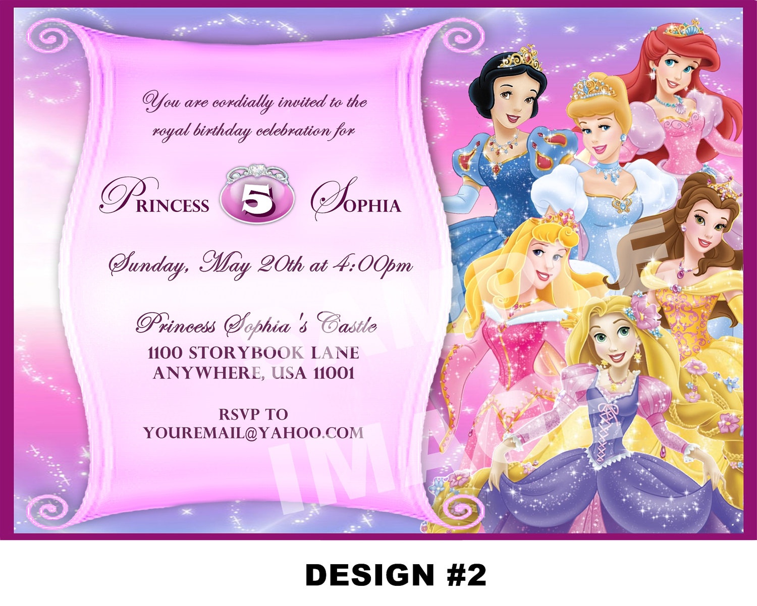 Free Princess Birthday Invitations To Print - Free Printable Princess Invitation Cards