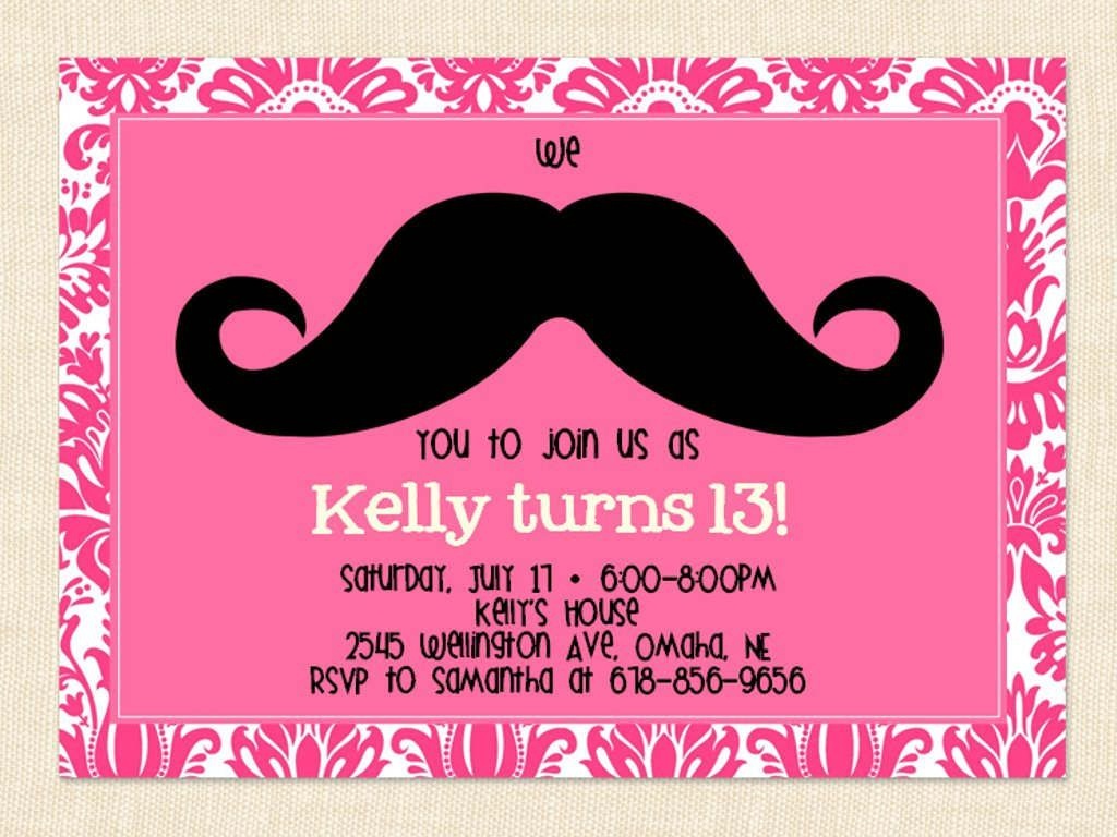 Free Printable 13Th Birthday Party Invitations For Girls. Oh Yes - 13Th Birthday Party Invitations Printable Free