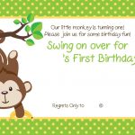 Free Printable 1St Monkey Birthday | Birthday Invitation For Kids   Free Printable Monkey Birthday Party Invitations