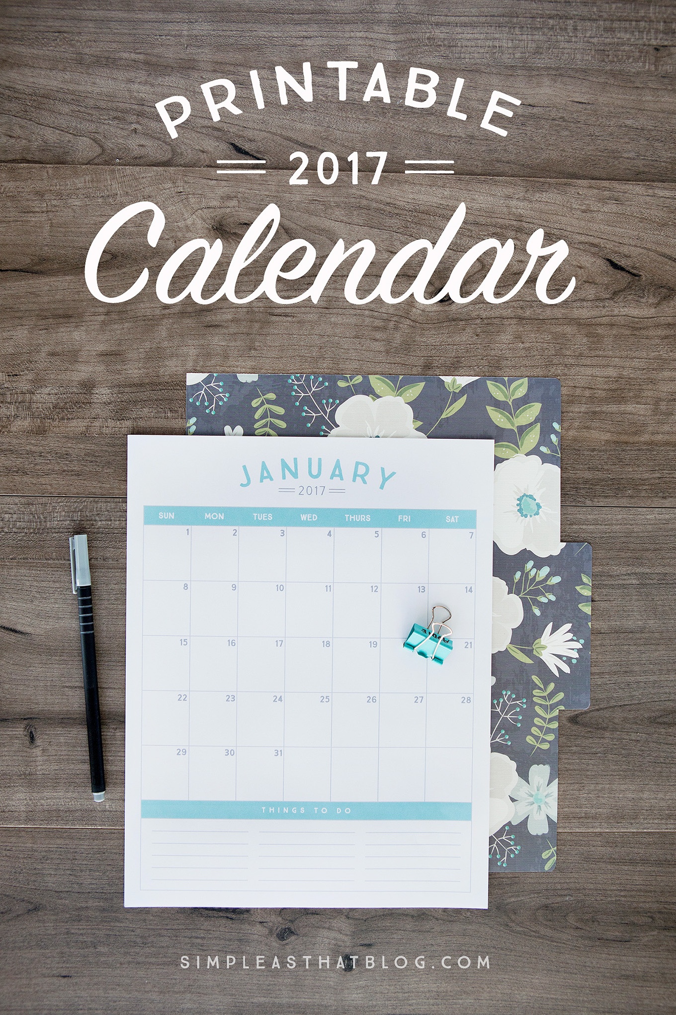Free Printable 2017 Calendar - Free 2017 Printable