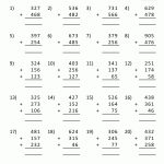Free Printable Addition Worksheets 3 Digits   Free Printable Math Worksheets For 4Th Grade