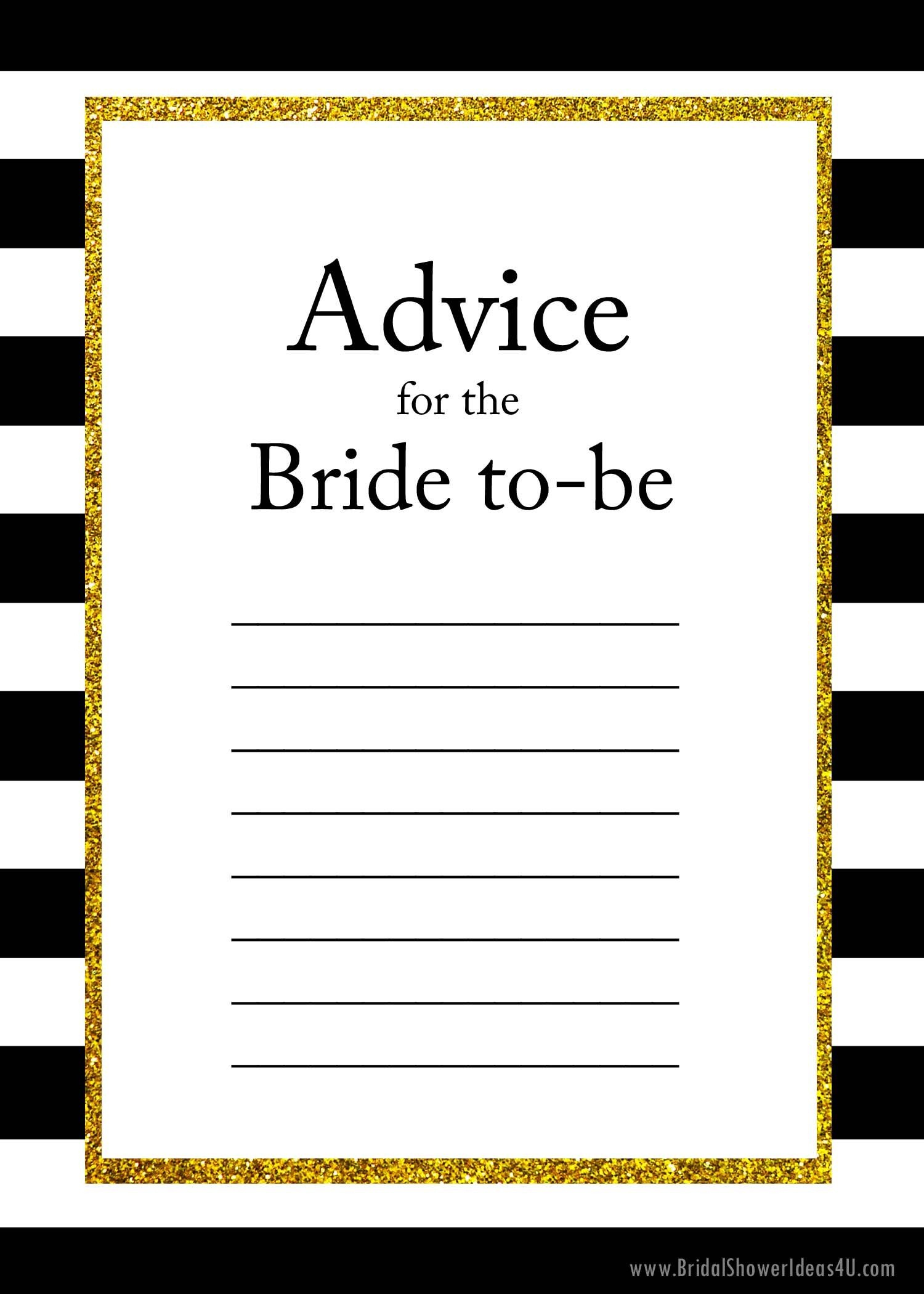 Free Printable Advice For The Bride To Be Cards | Bridal Shower - Free Bridal Shower Printable Decorations