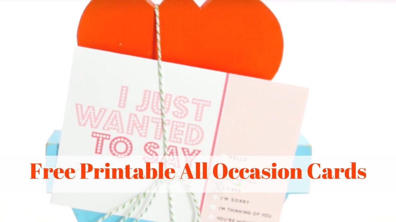 Free Printable All Occasion Cards - Youtube - Free Printable Special Occasion Cards