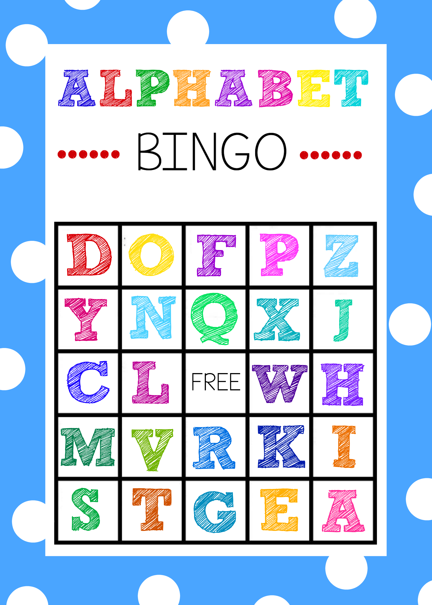 Free Printable Alphabet Bingo Game - Free Printable Alphabet Bingo