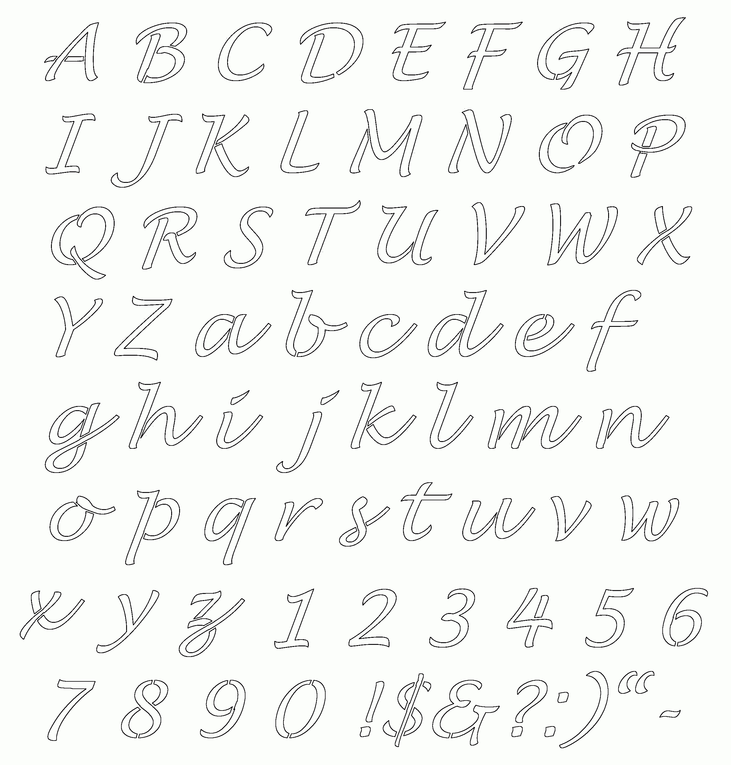 Free Printable Alphabet Stencils | Lettering Stencils Free Printable - Free Printable Disney Alphabet Letters