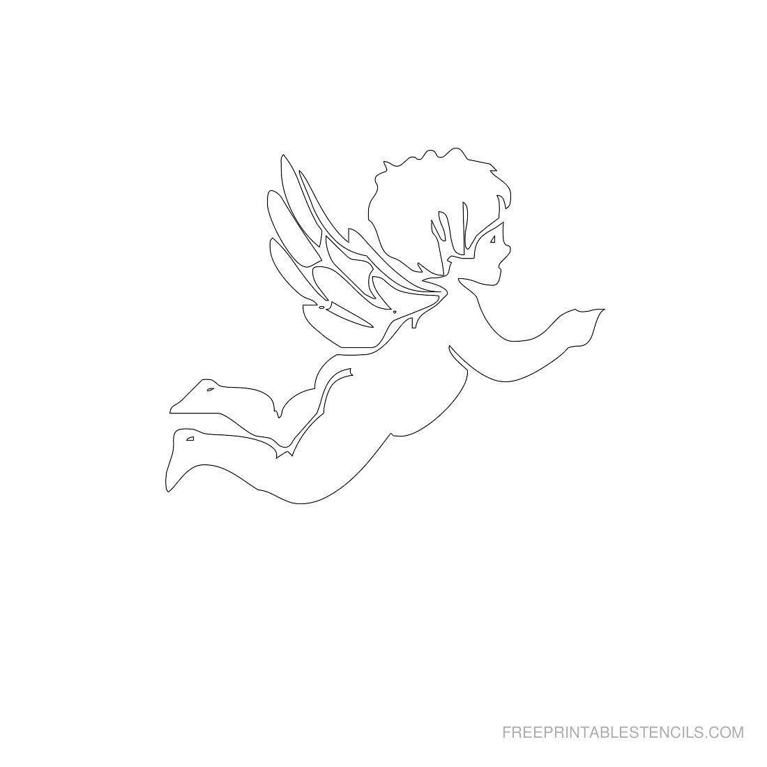 Free Printable Angel Stencil W | Angels | Free, Free Printables - Free Printable Angels