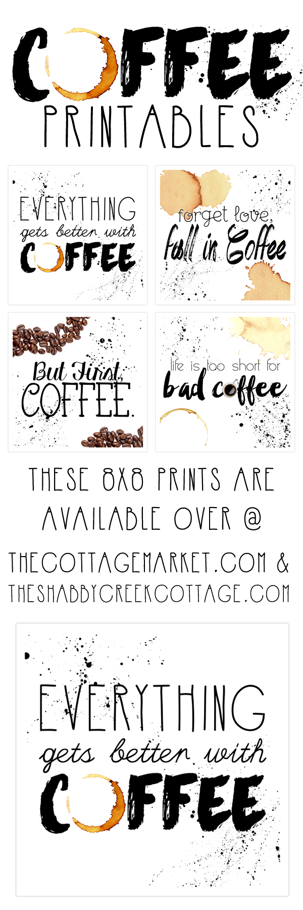 Free Printable Art: The Coffee Collection - The Cottage Market - Free Coffee Printable Art
