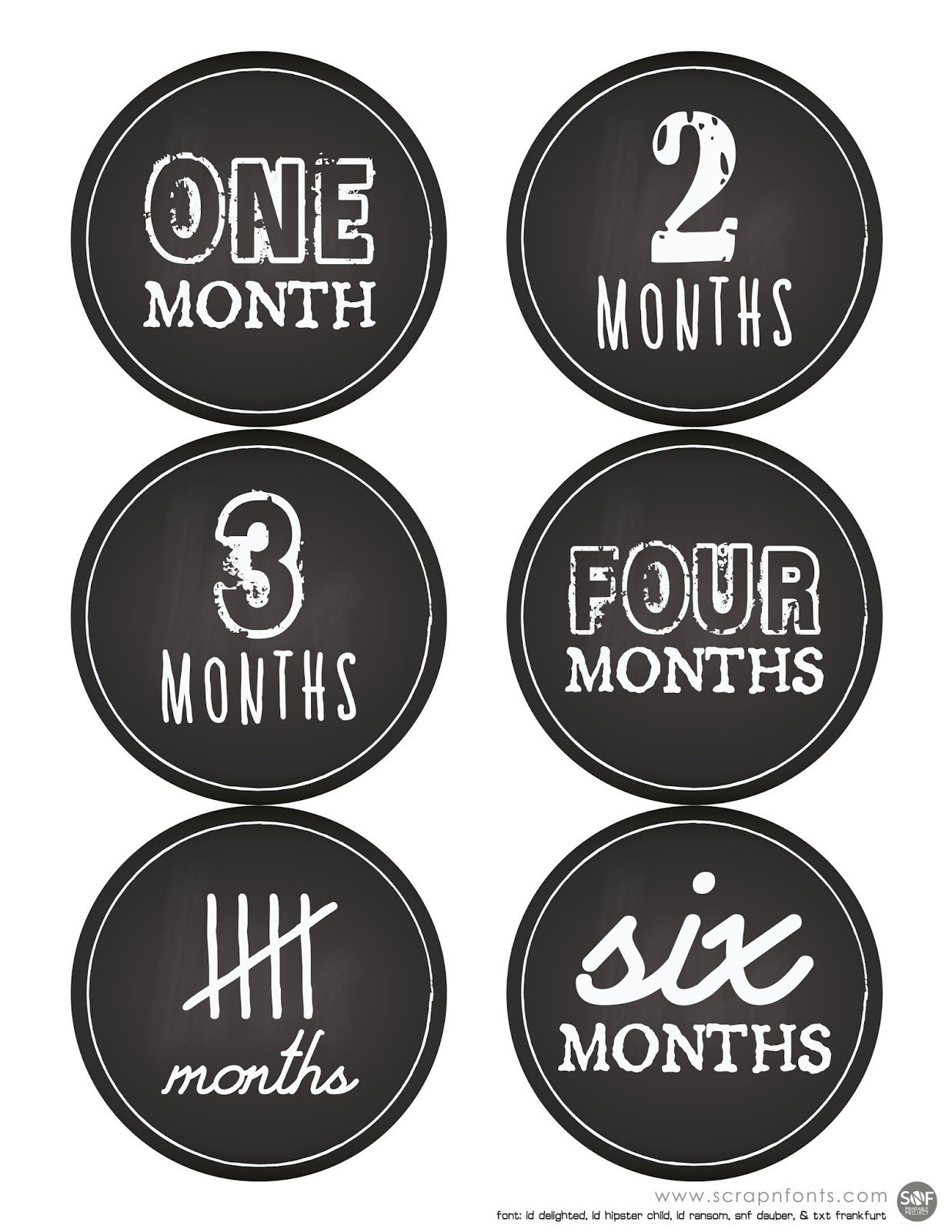 Free Printable Baby First Months Sticker Labels Or Count The Months - Free Printable Months Of The Year Labels