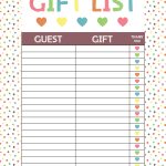 Free Printable Baby Shower Gift List • Glitter 'n Spice   Free Printable Gift List