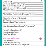 Free Printable Babysitter Checklist … | Babysitting | Babys…   Babysitter Notes Free Printable