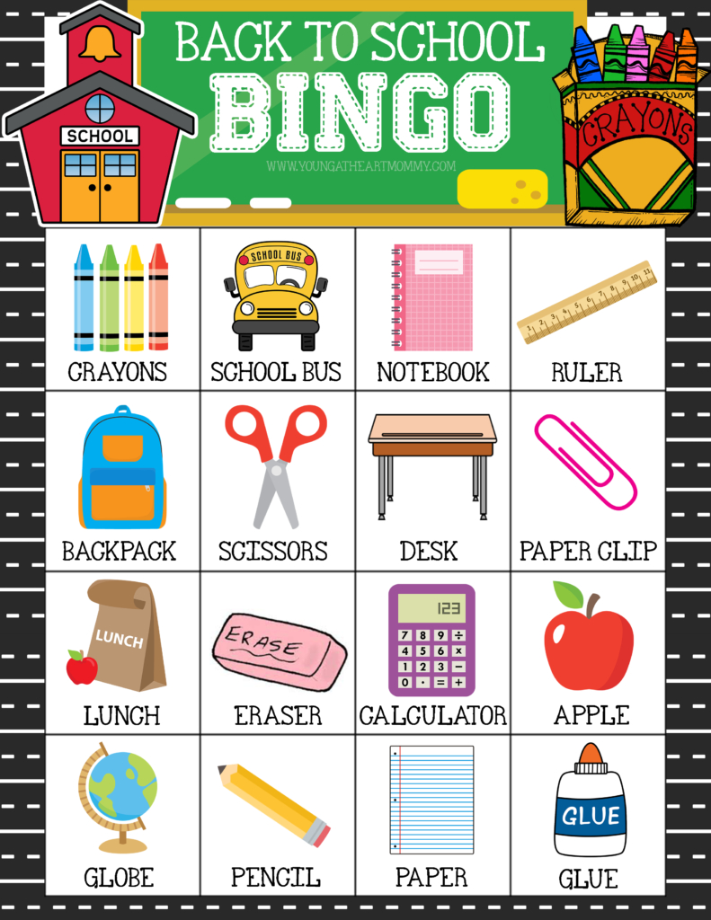 Free Printable Back To School Bingo Game Cards | School | Back To - Free Printable Back To School