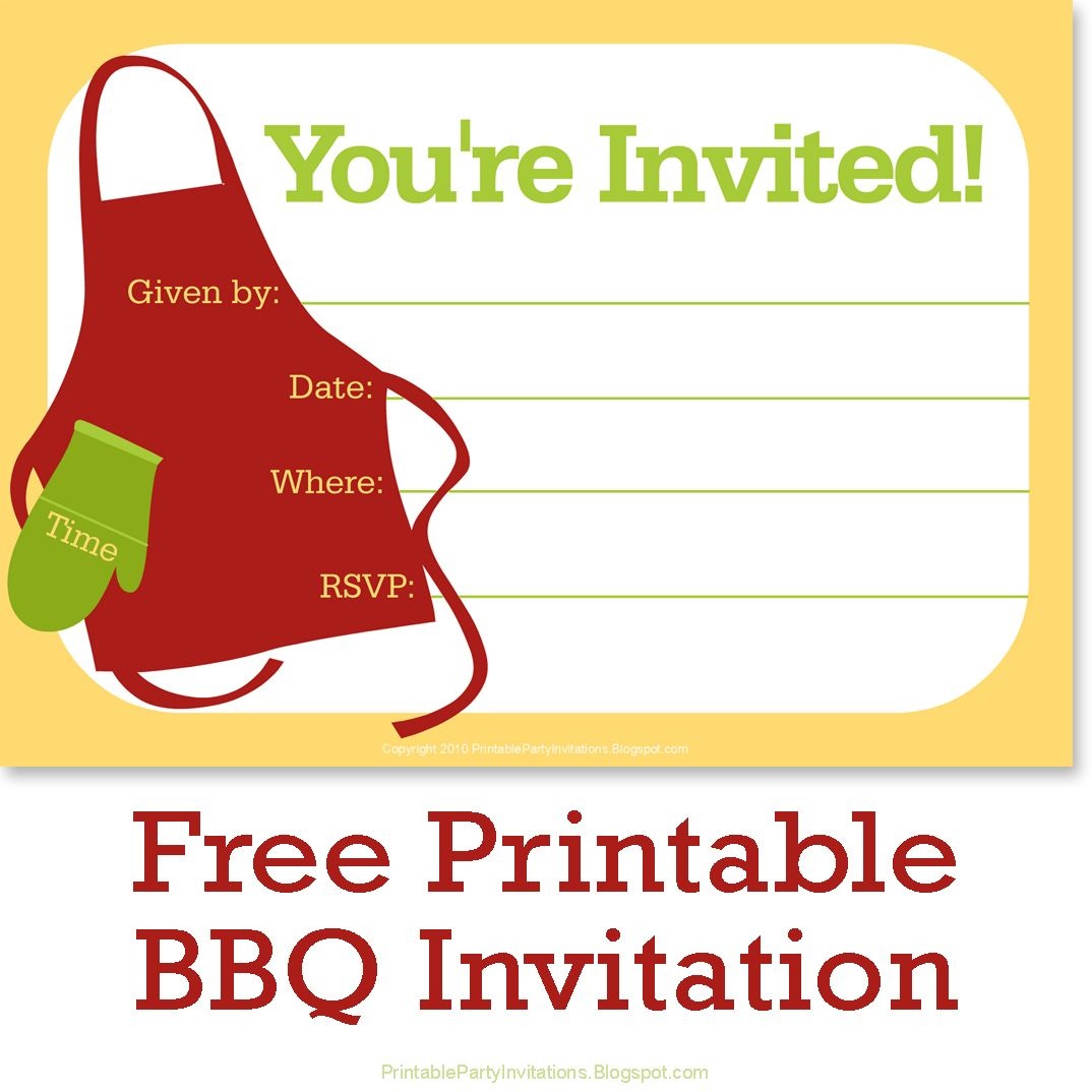 Free Printable Bbq Or Cookout Party Invitations | Free Printable - Free Printable Cookout Invitations