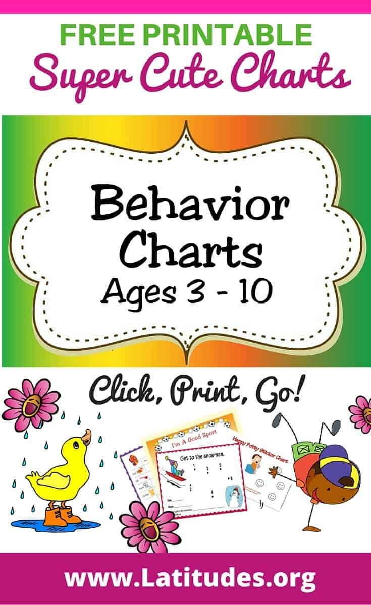 Free Printable Behavior Charts (Ages 3-10) | Acn Latitudes - Free Printable Behavior Charts