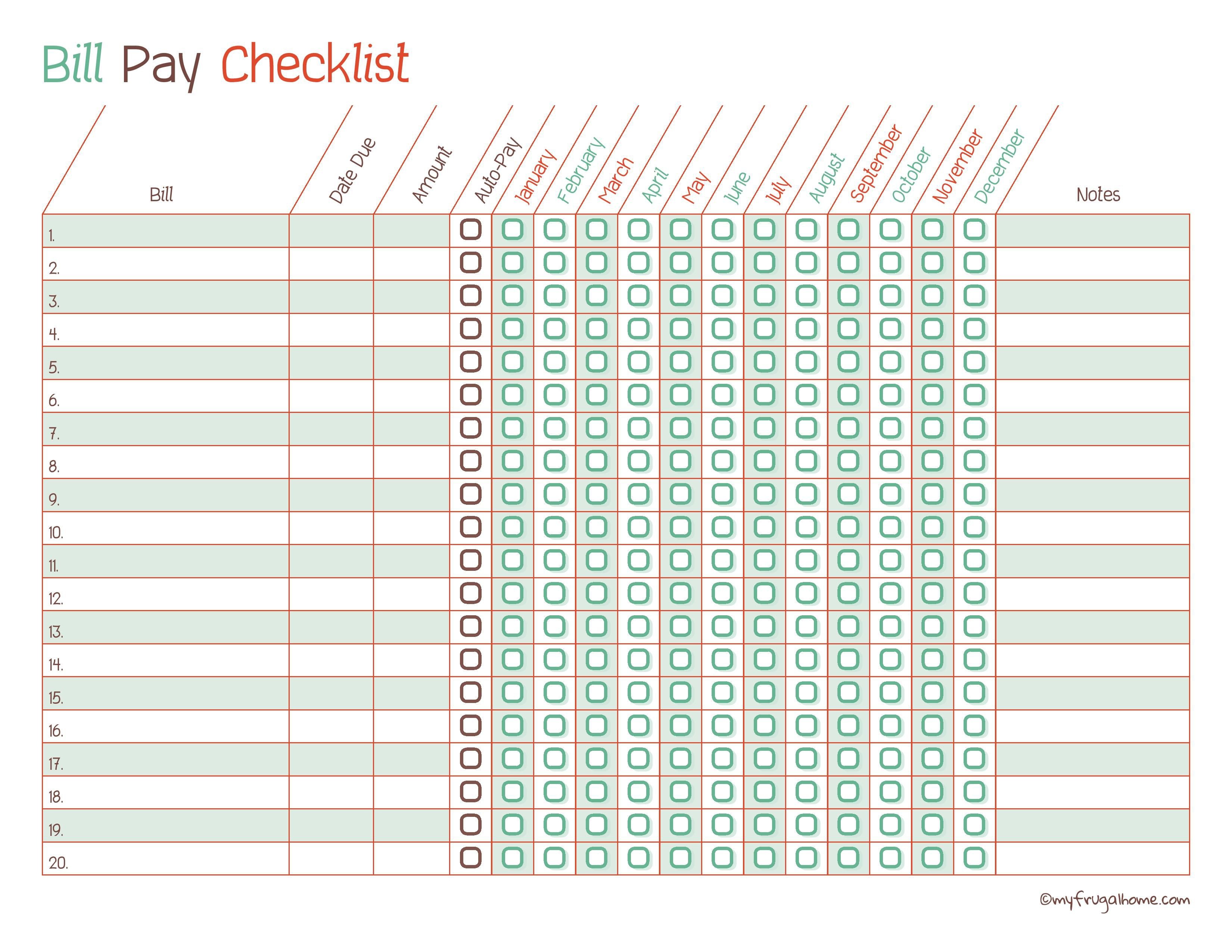 Free Printable Bill Organizer Free Printable