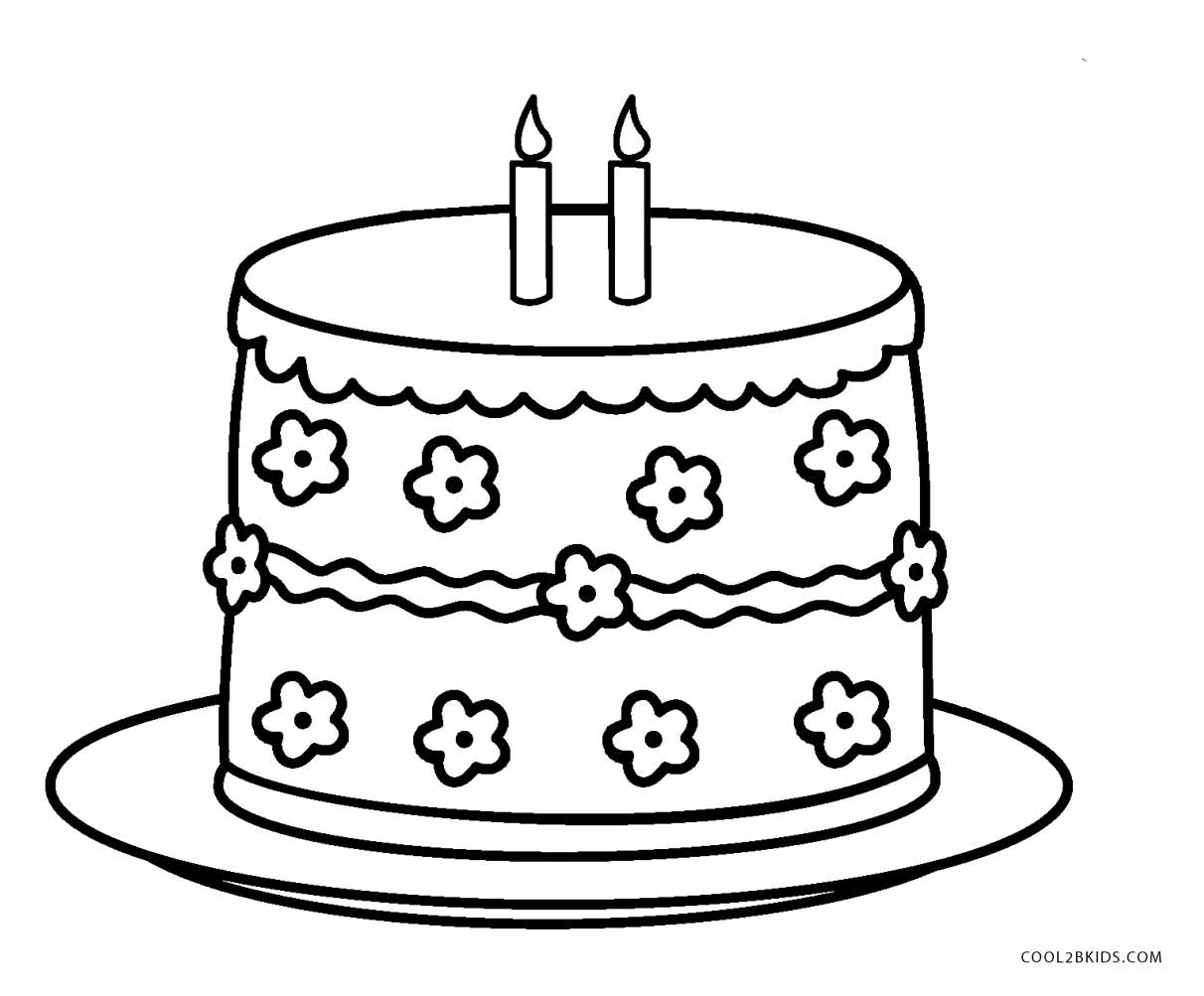 Free Printable Birthday Cake Coloring Pages For Kids | Cool2Bkids - Free Printable Birthday Cake