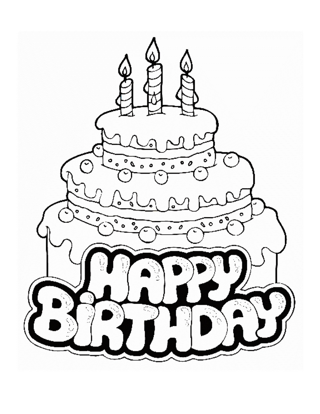 Free Printable Birthday Cake Coloring Pages For Kids - Free Printable Pictures Of Birthday Cakes