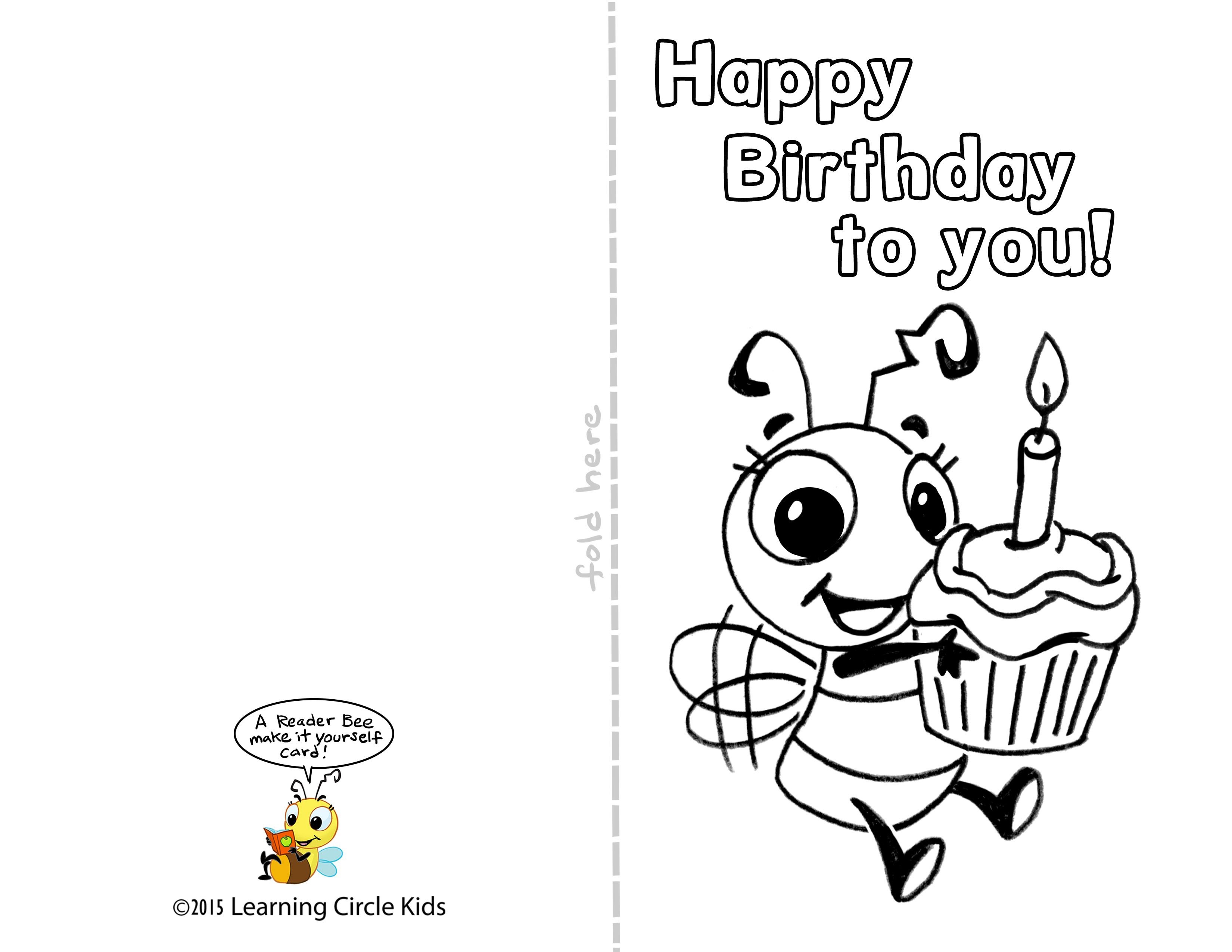 Free Printable Birthday Cards For Kids To Color - Demir.iso - Free Printable Cards To Color