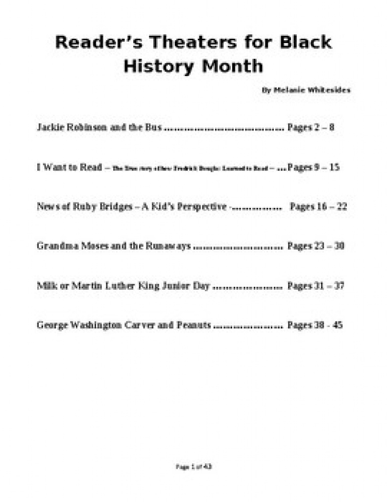 Free Printable Play Black History Skits Printable Templates