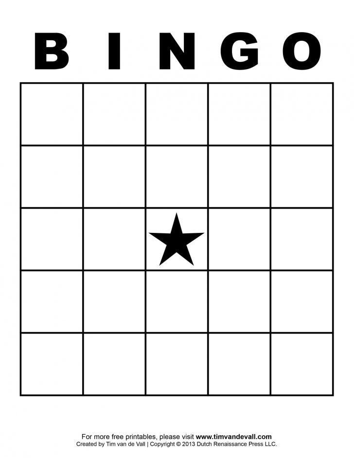 Printable Bingo Template Free