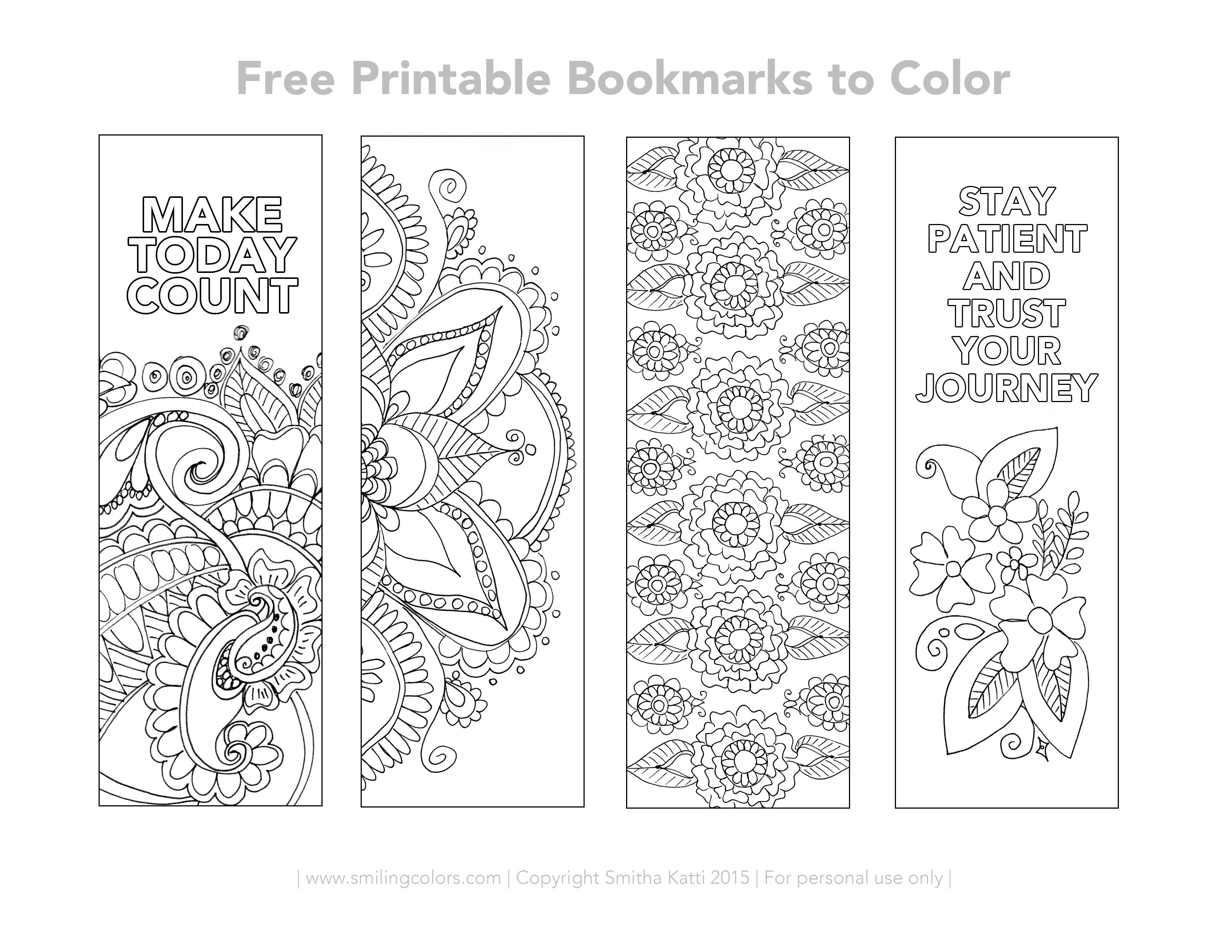 Free Printable Bookmarks To Color | Inspirational | Free Printable - Free Printable Spring Bookmarks