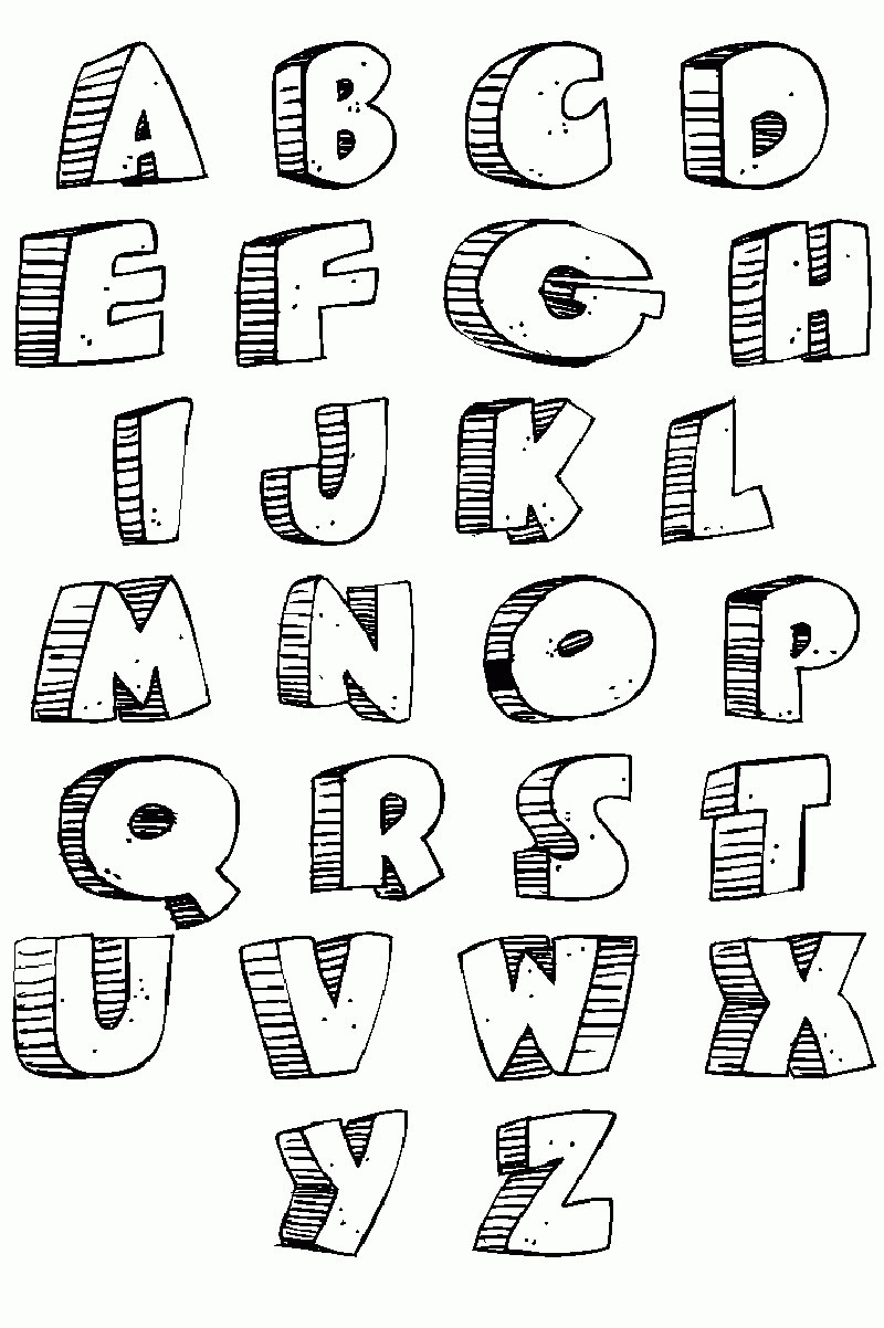 Free Printable Bubble Letters Of The Alphabet Tattoo Page 3 - Free Printable 3D Letters