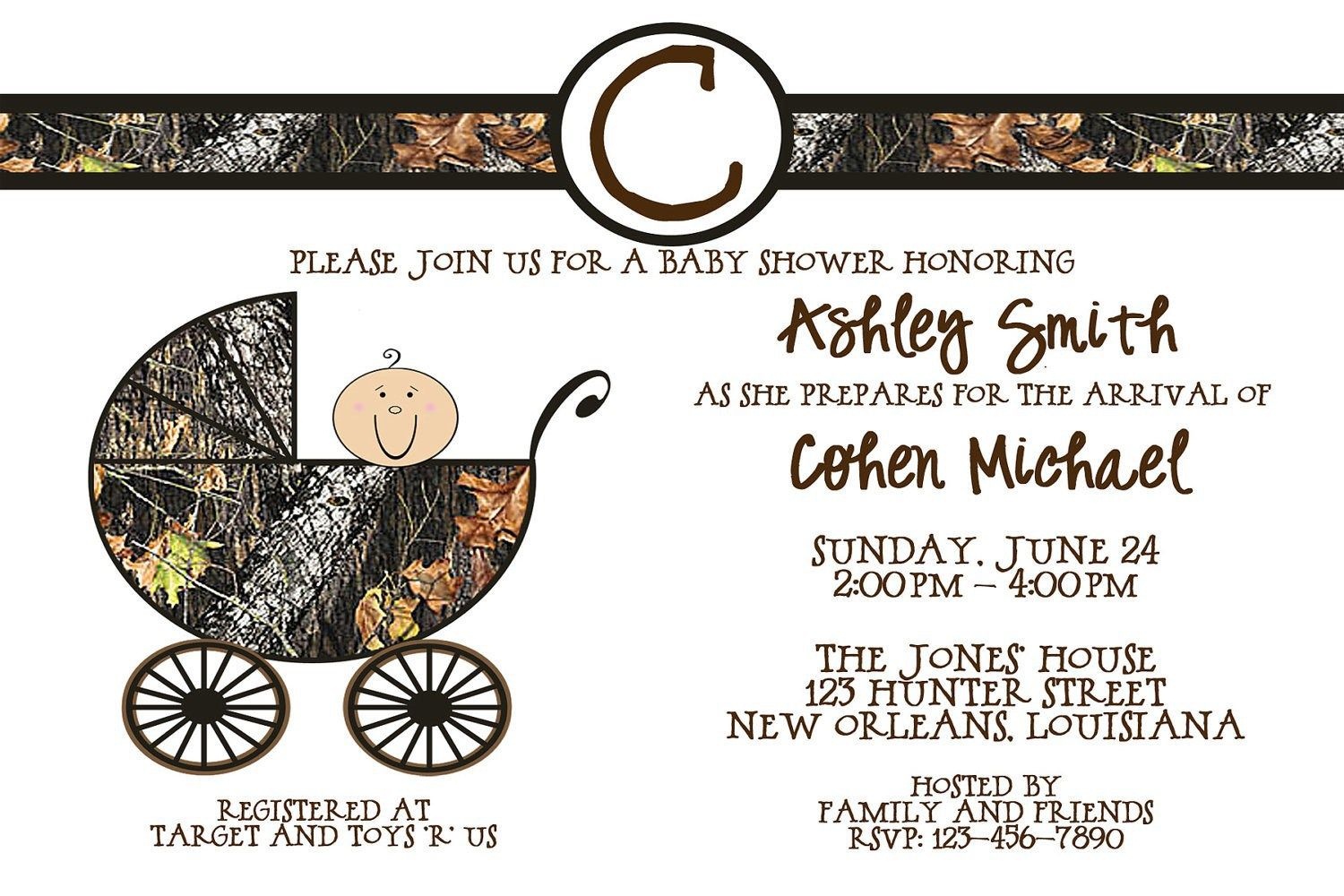 Free Printable Camo Baby Shower Invitations Free Printable