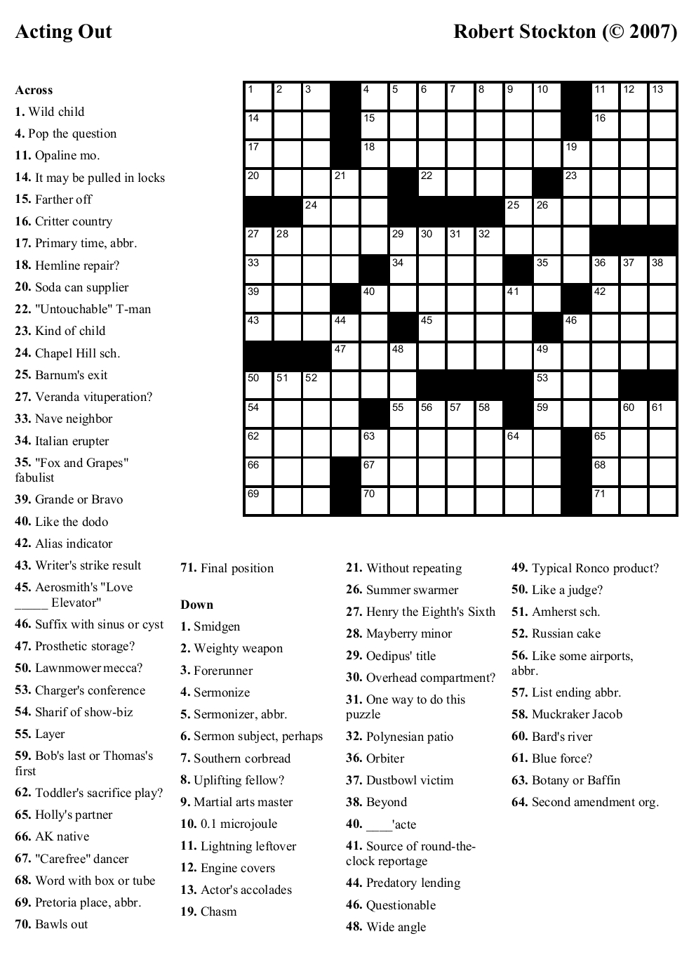 Free Printable Cards: Free Printable Crossword Puzzles | Printable - Free Printable Crosswords Usa Today