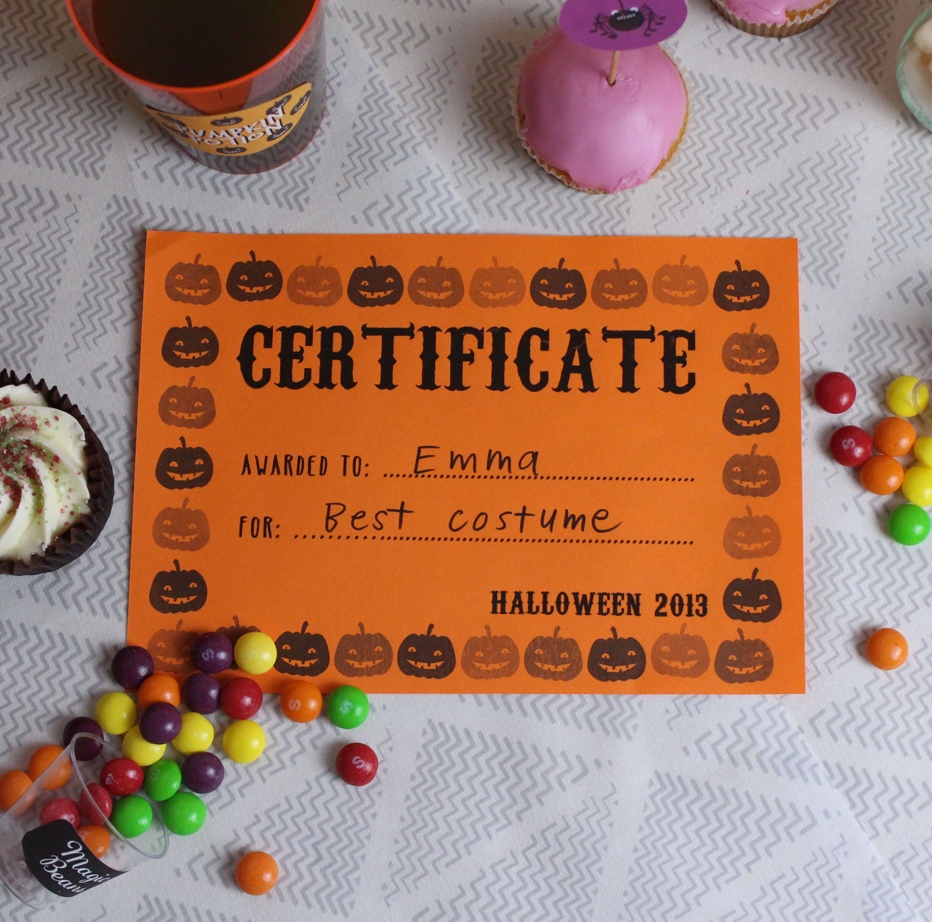 Free Printable Certificates For Halloween! | Our Halloween Party - Best Costume Certificate Printable Free