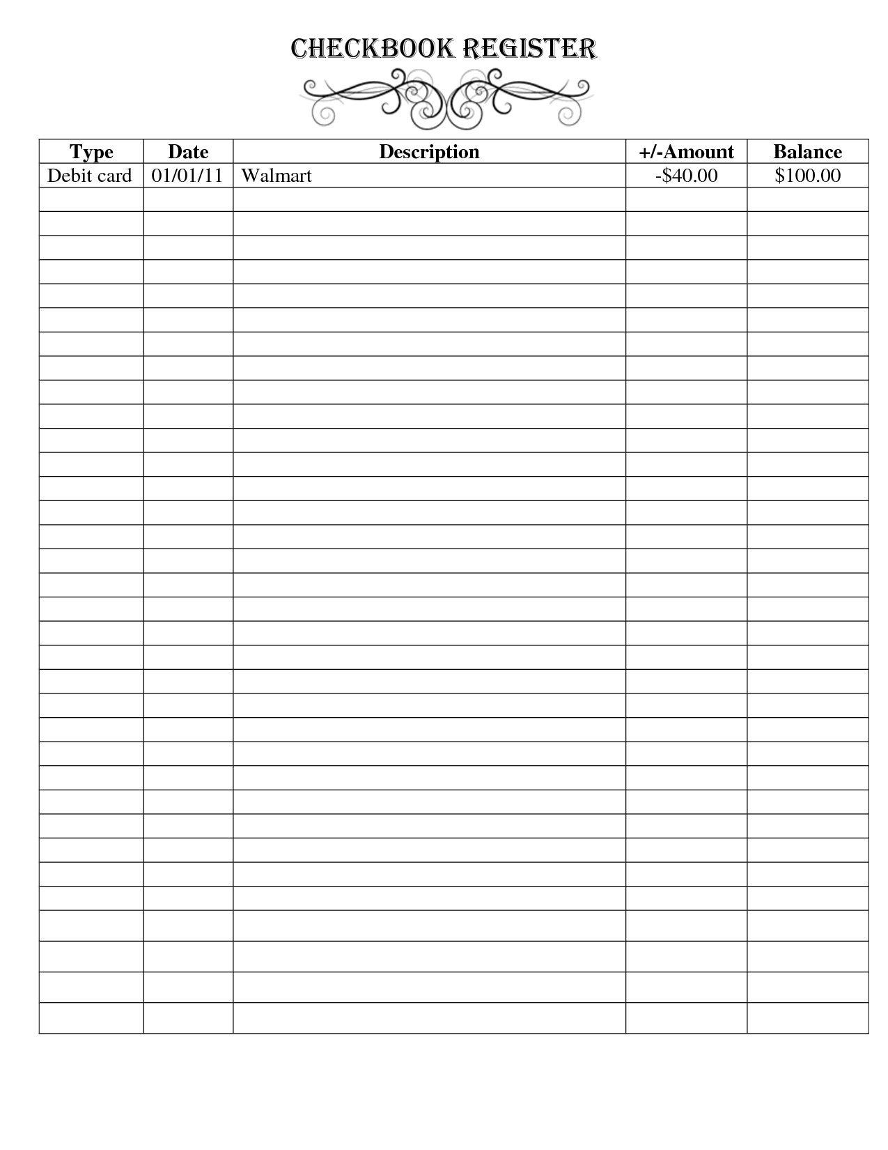 free printable large print checkbook register