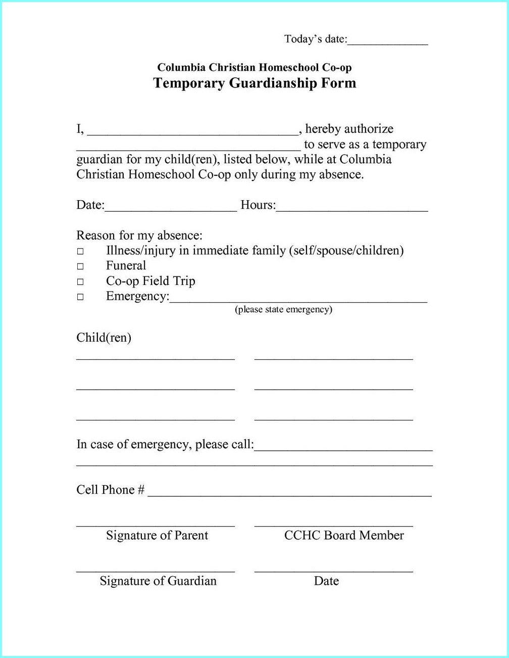 guardianship paper