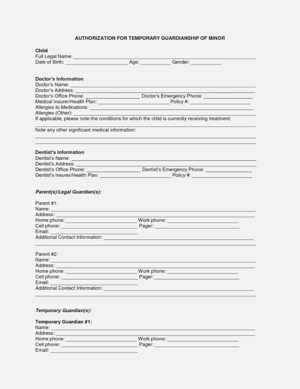 Free Printable Child Medical Consent Form For Grandparents | Resume - Free Printable Medical Consent Form